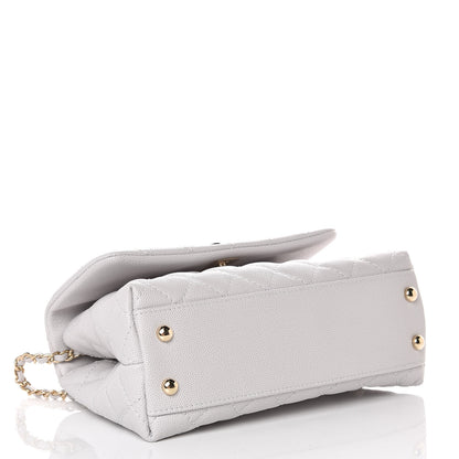 Chanel Caviar Quilted Mini Coco Handle Flap Light Grey 4 of 9