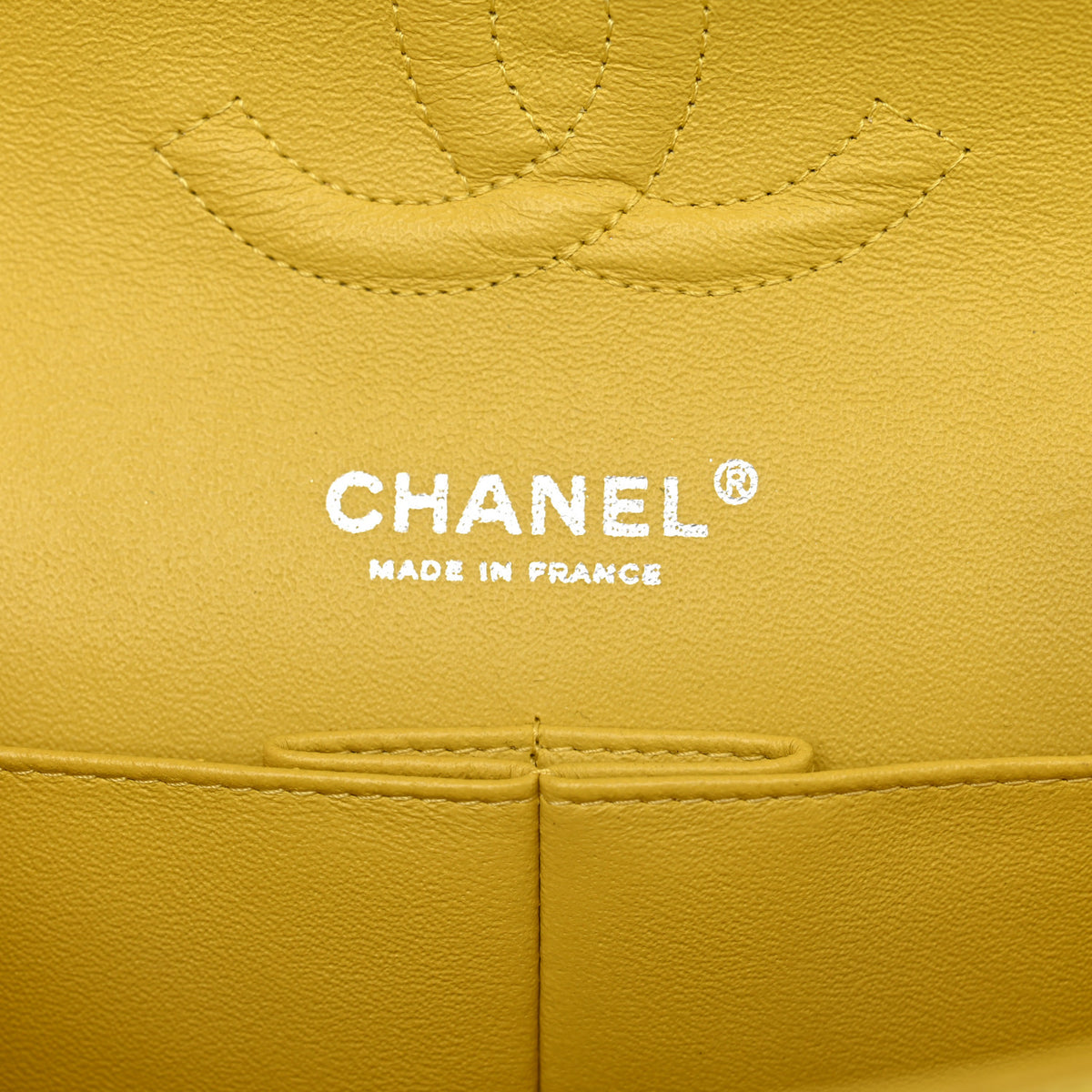Chanel Lambskin Quilted Medium Double Flap Yellow 6 of 15