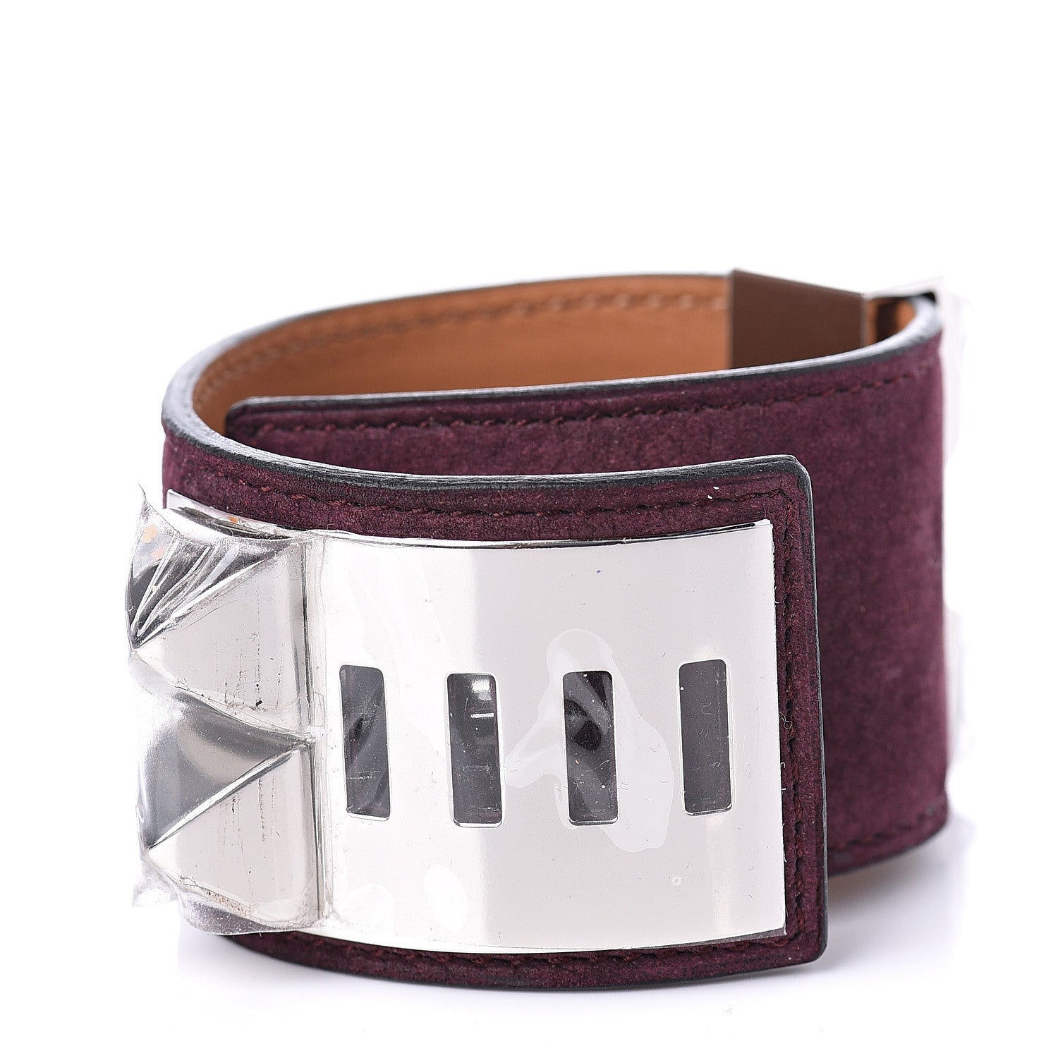 Hermes Veau Doblis Suede Collier de Chien CDC Bracelet S Prune 2 of 5