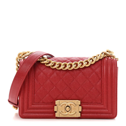 Chanel Caviar Quilted Small Boy Flap Red 1 of 12