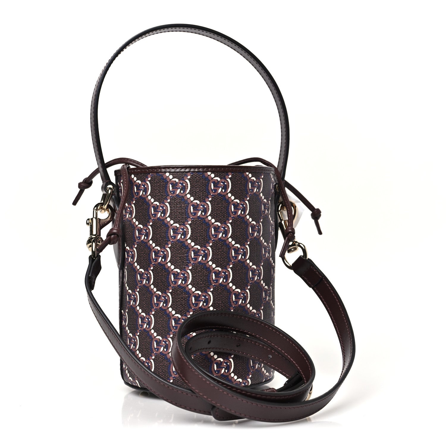 Gucci GG Shadow Monogram Mini Bucket Bag Rosso Ancora Red 3 of 9