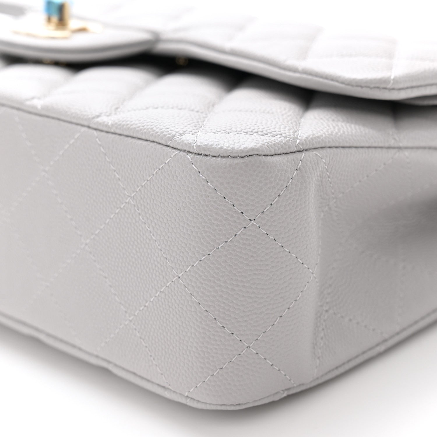 Chanel Caviar Quilted Medium Double Flap Grey 10 of 10