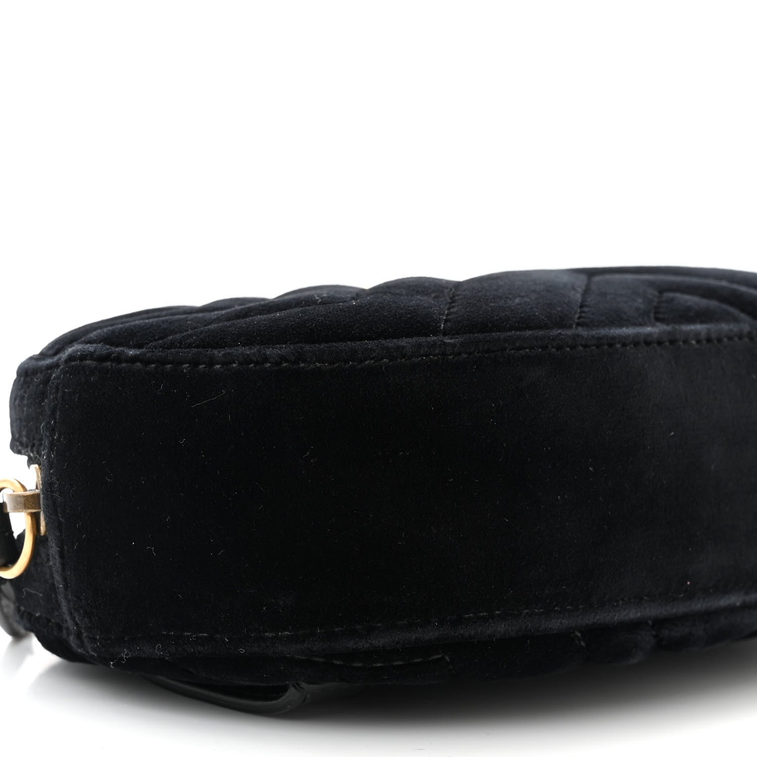 Gucci Velvet Matelasse GG Marmont Belt Bag 85 34 Black 9 of 10