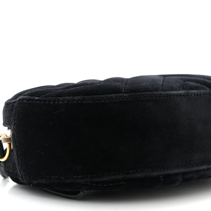 Gucci Velvet Matelasse GG Marmont Belt Bag 85 34 Black 9 of 10