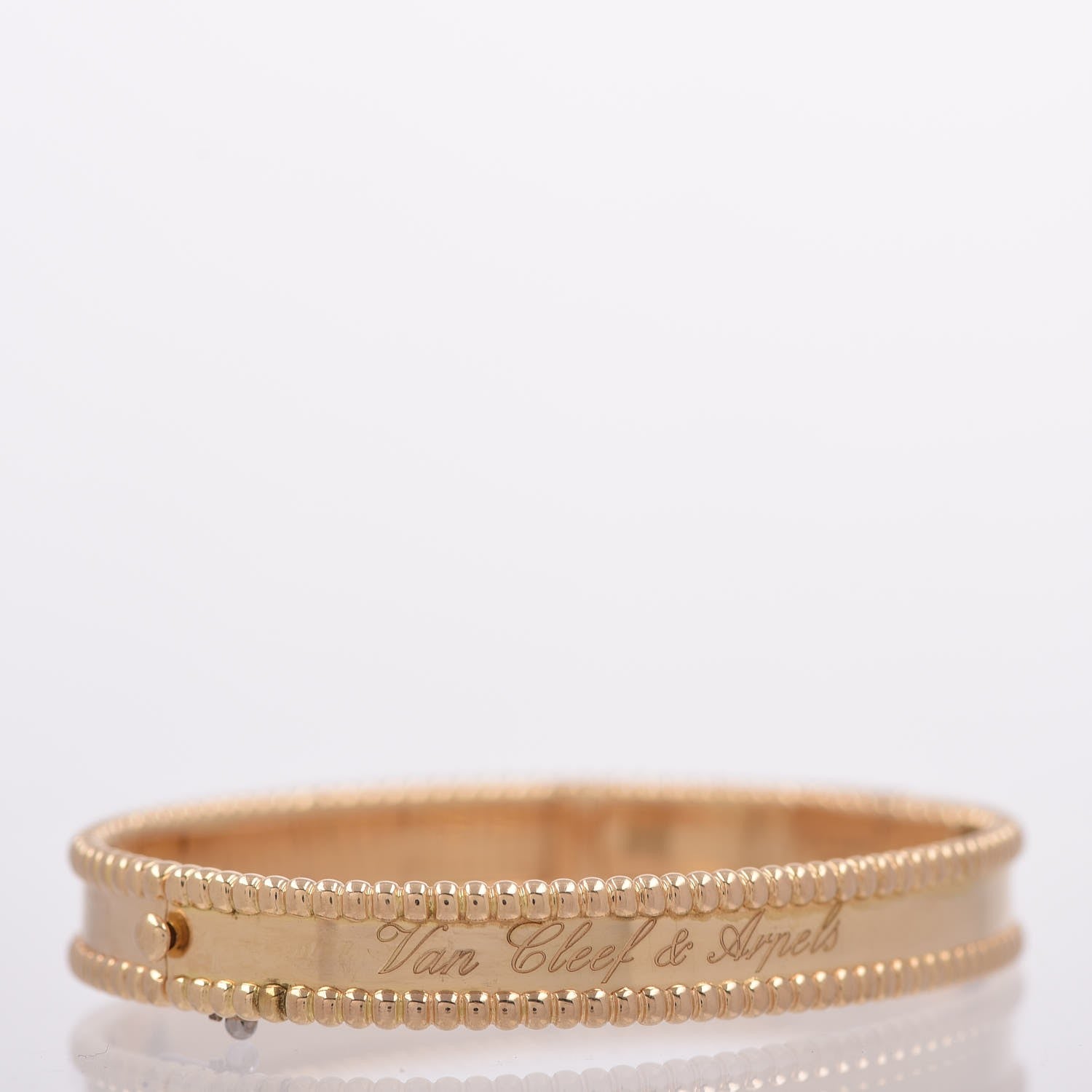 Van Cleef & Arpels 18K Yellow Gold Perlee Signature Bangle Bracelet S 5 of 6