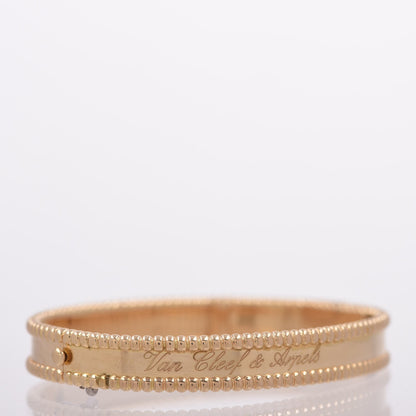 Van Cleef & Arpels 18K Yellow Gold Perlee Signature Bangle Bracelet S 5 of 6