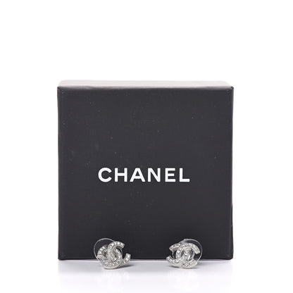 Chanel Crystal Mini Timeless CC Earrings Silver 5 of 5