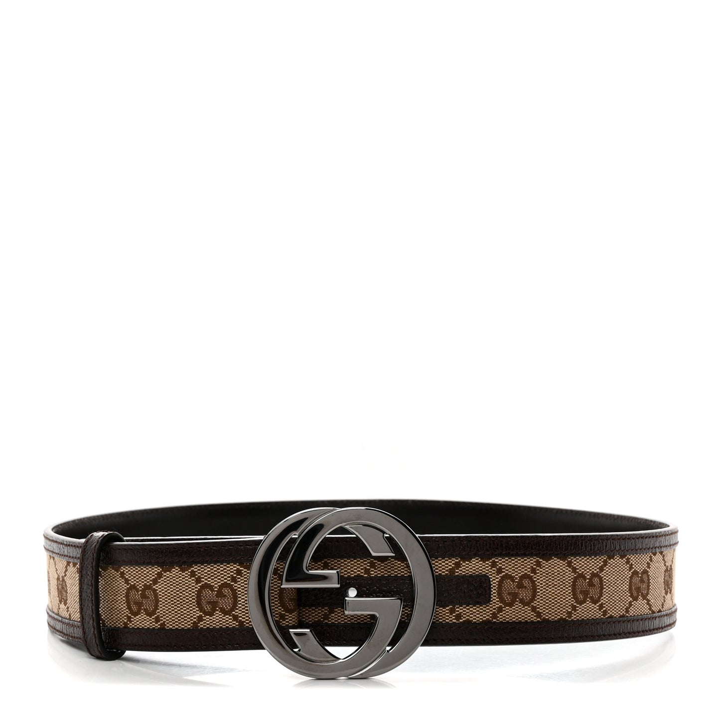 Monogram Interlocking G Belt 80 32 Dark Brown
