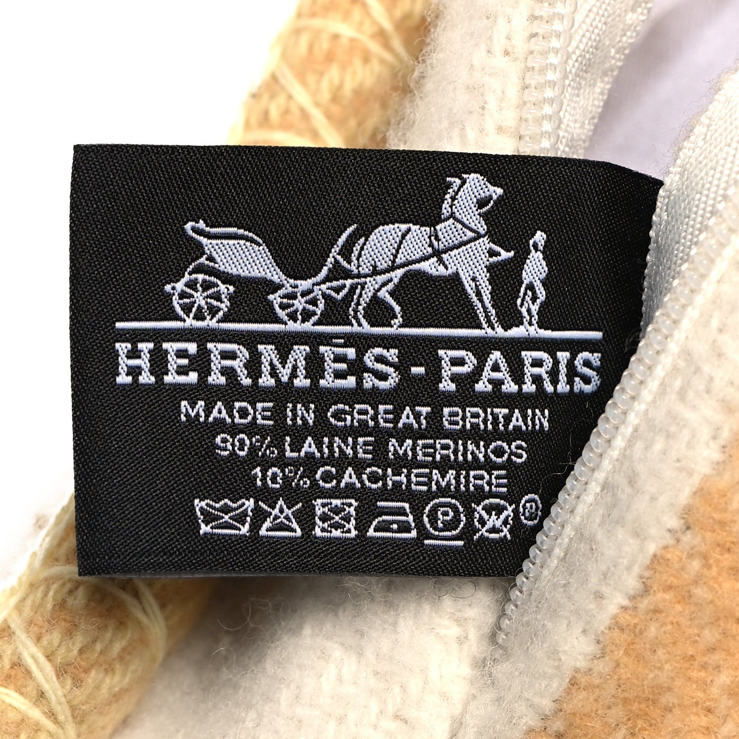 Hermes Wool Cashmere Avalon Vibration Pillow PM Tisane 3 of 3
