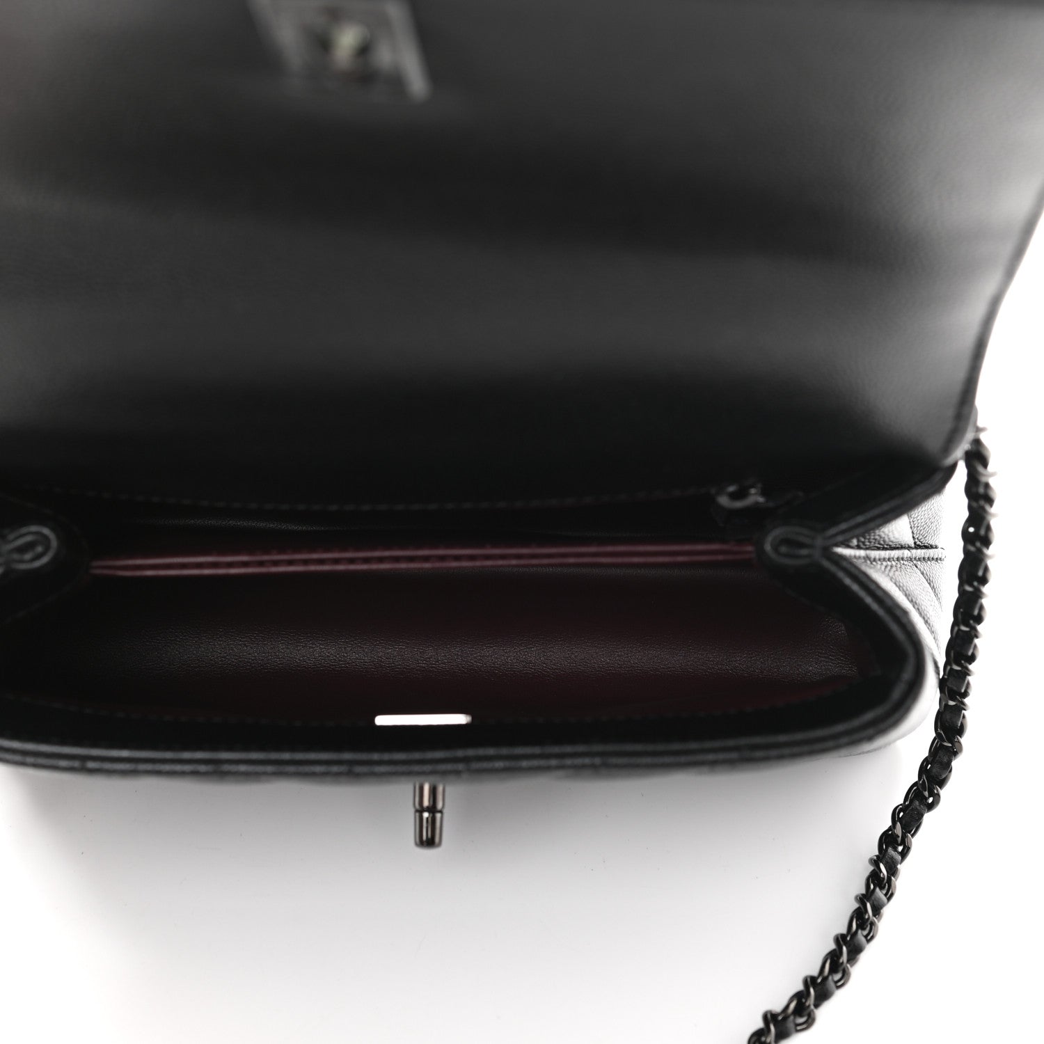 Chanel Caviar Chevron Quilted Mini Coco Handle Flap So Black 5 of 9