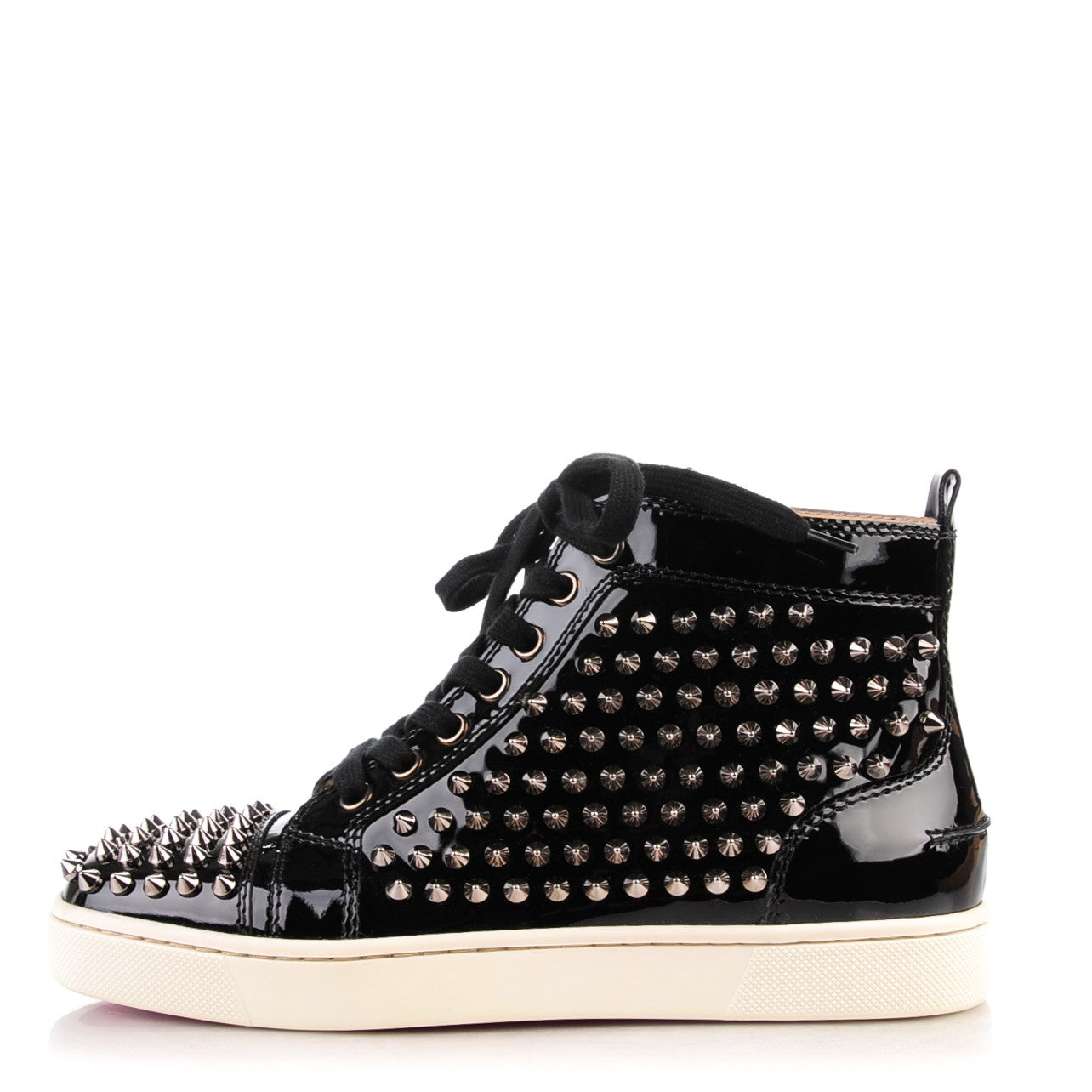 Patent Louis Spikes Flat Sneakers 36 Black