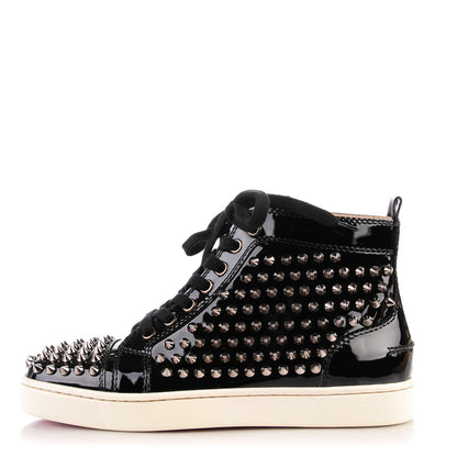 Christian Louboutin Patent Louis Spikes Flat Sneakers 36 Black 1 of 9