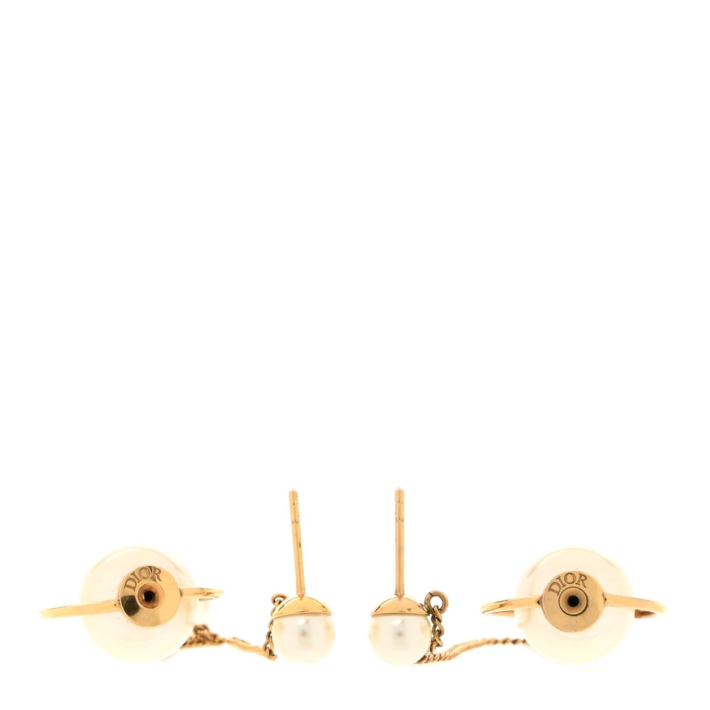 Pearl Tribales Dangle Chain Earrings Gold