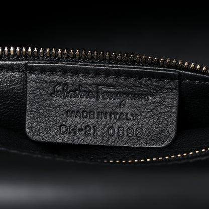 Salvatore Ferragamo Calfskin Frame Satchel Black 7 of 12