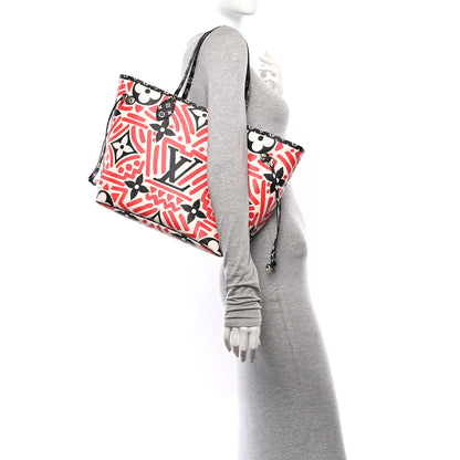 Louis Vuitton Monogram Giant Crafty Neverfull MM Creme Rouge Black 2 of 10