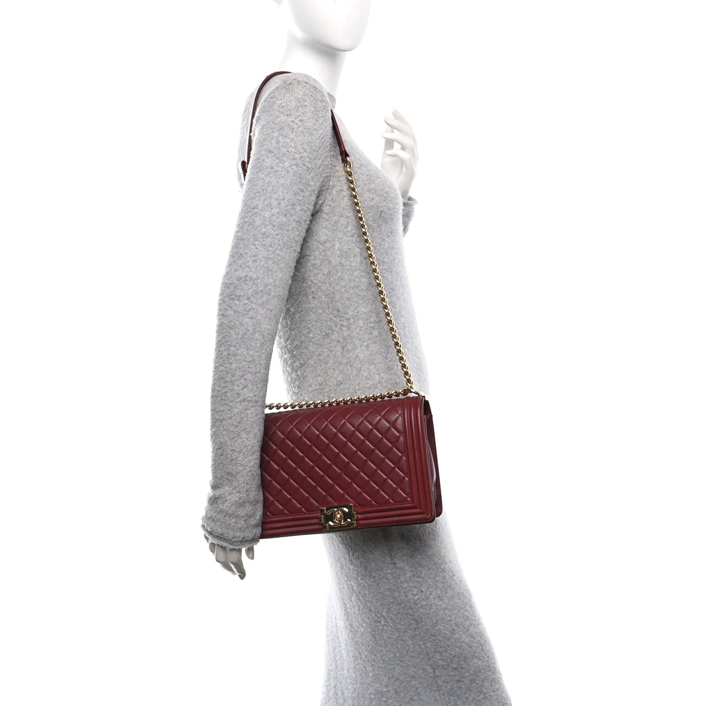 Lambskin Quilted New Medium Boy Flap Red
