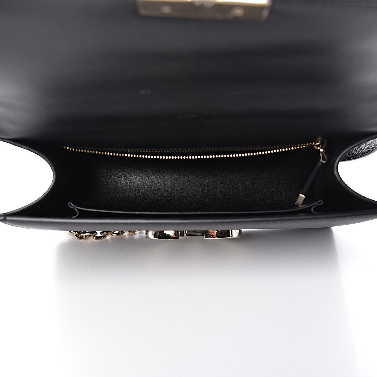 Grained Calfskin Embossed 30 Montaigne Chain Flap Bag Black