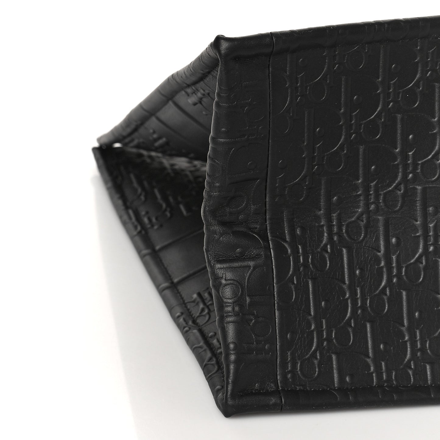 Oblique Calfskin Embossed Large Book Tote Black