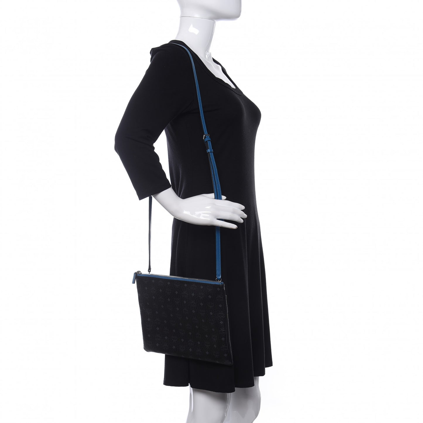 Visetos Medium Crossbody Pouch Black Blue