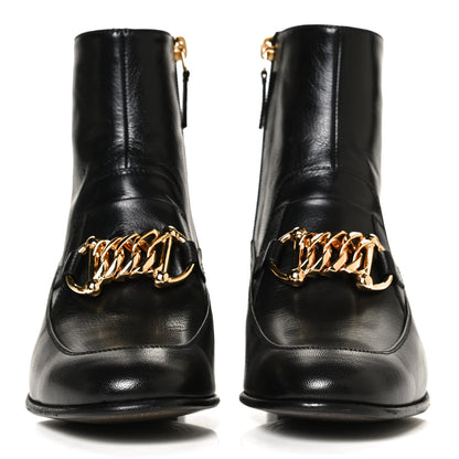 Gucci Goatskin Kitten Chain Horsebit Ankle Boots 36.5 Black 2 of 18