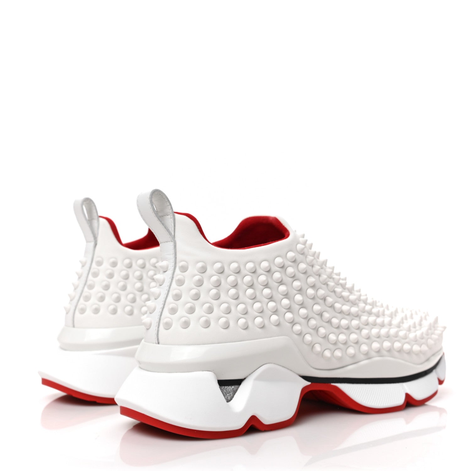 Christian Louboutin Neoprene Spike Sock Donna Flat Sneakers 39 White Snow 5 of 8