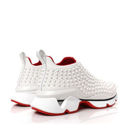 Christian Louboutin Neoprene Spike Sock Donna Flat Sneakers 39 White Snow 5 of 8