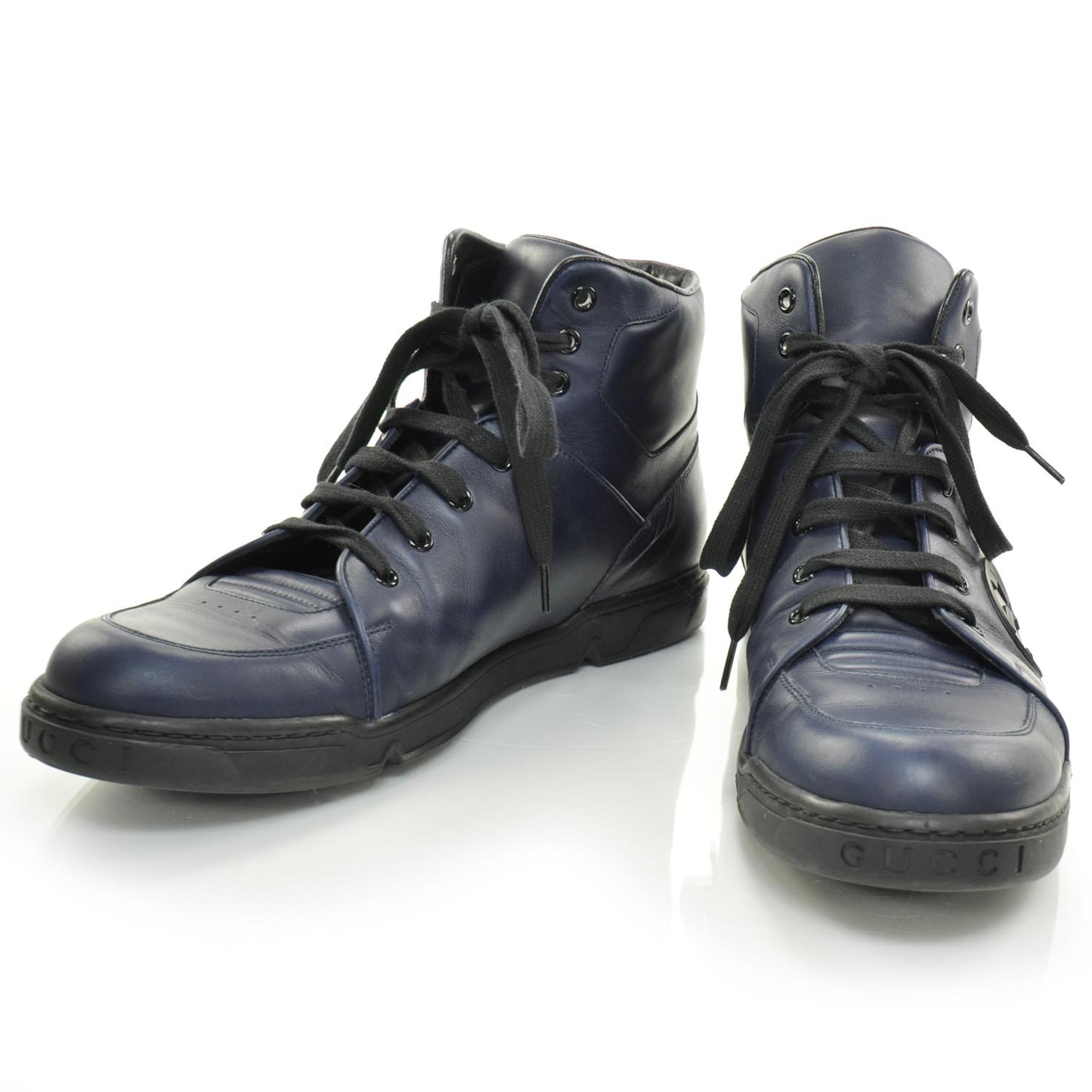 Leather Mens GG High Top Sneakers 10.5 Navy