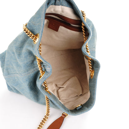 Gucci Denim Medium Soho Chain Shoulder Bag Blue 5 of 7