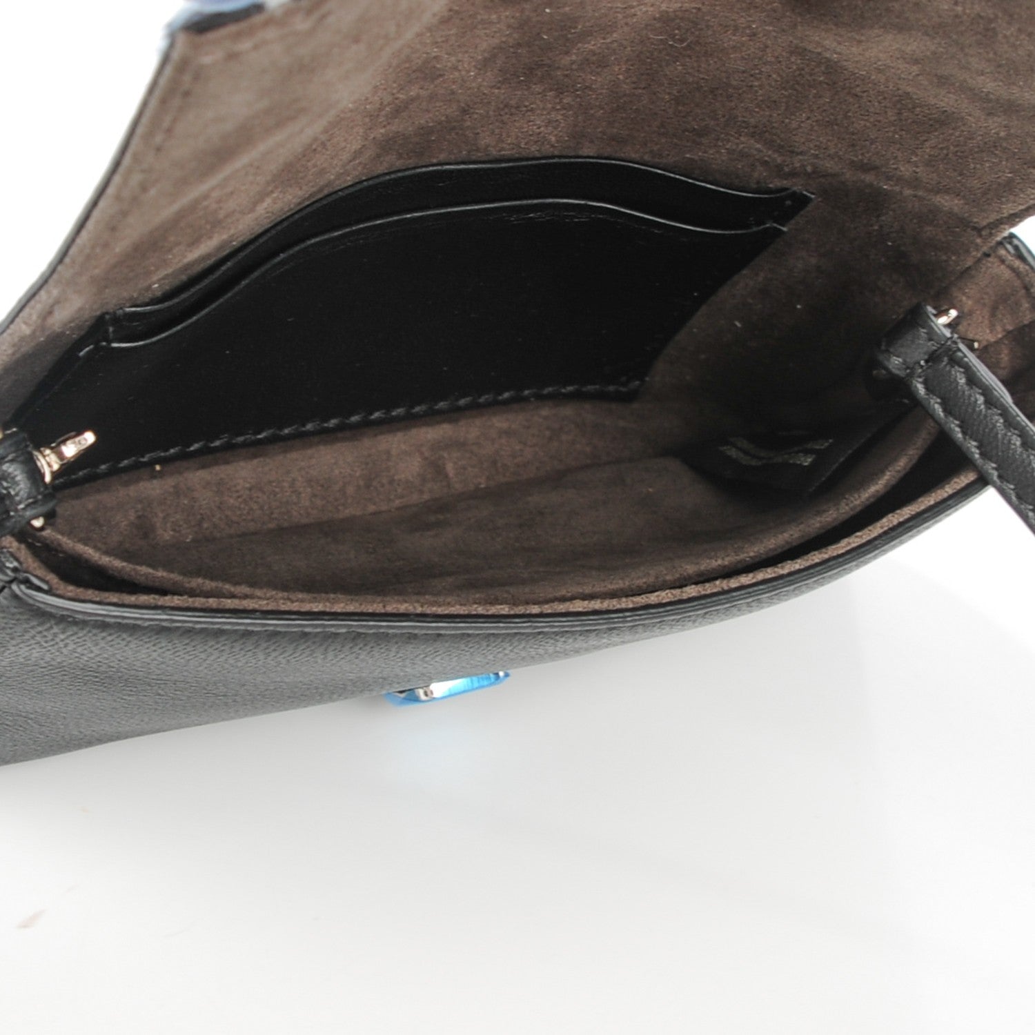 Fendi Nappa Rabbit Fox Fur Micro Buggie Baguette Black 5 of 9