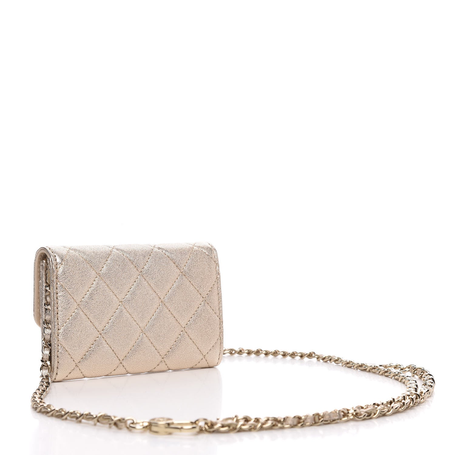 Chanel Metallic Lambskin Quilted Flap Chain Waist Bag Gold 3 of 9
