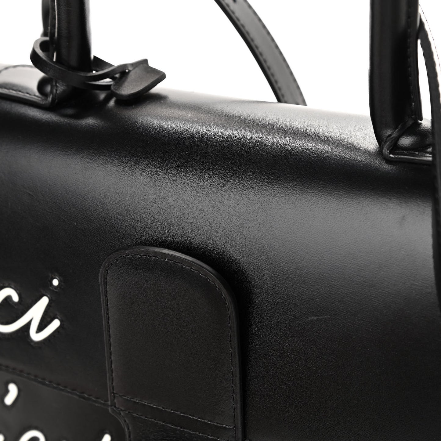 Calfskin MM L'Humour Brillant Satchel Black
