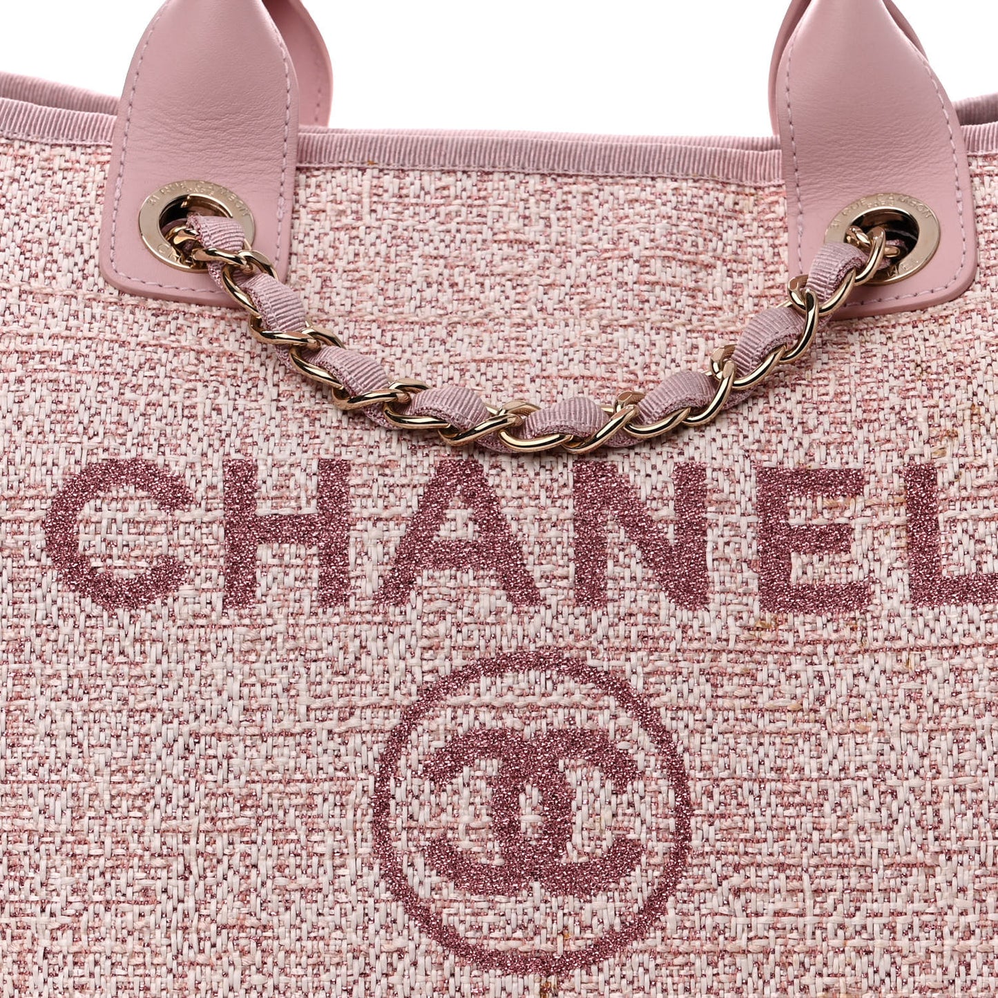 Lurex Boucle Deauville Medium Tote Pink