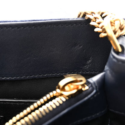 Saint Laurent Velvet Y Quilted Monogram Small Loulou Chain Satchel Medium Blue 10 of 10