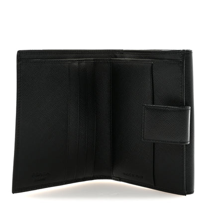 Prada Saffiano Metal Compact Wallet Black 5 of 7