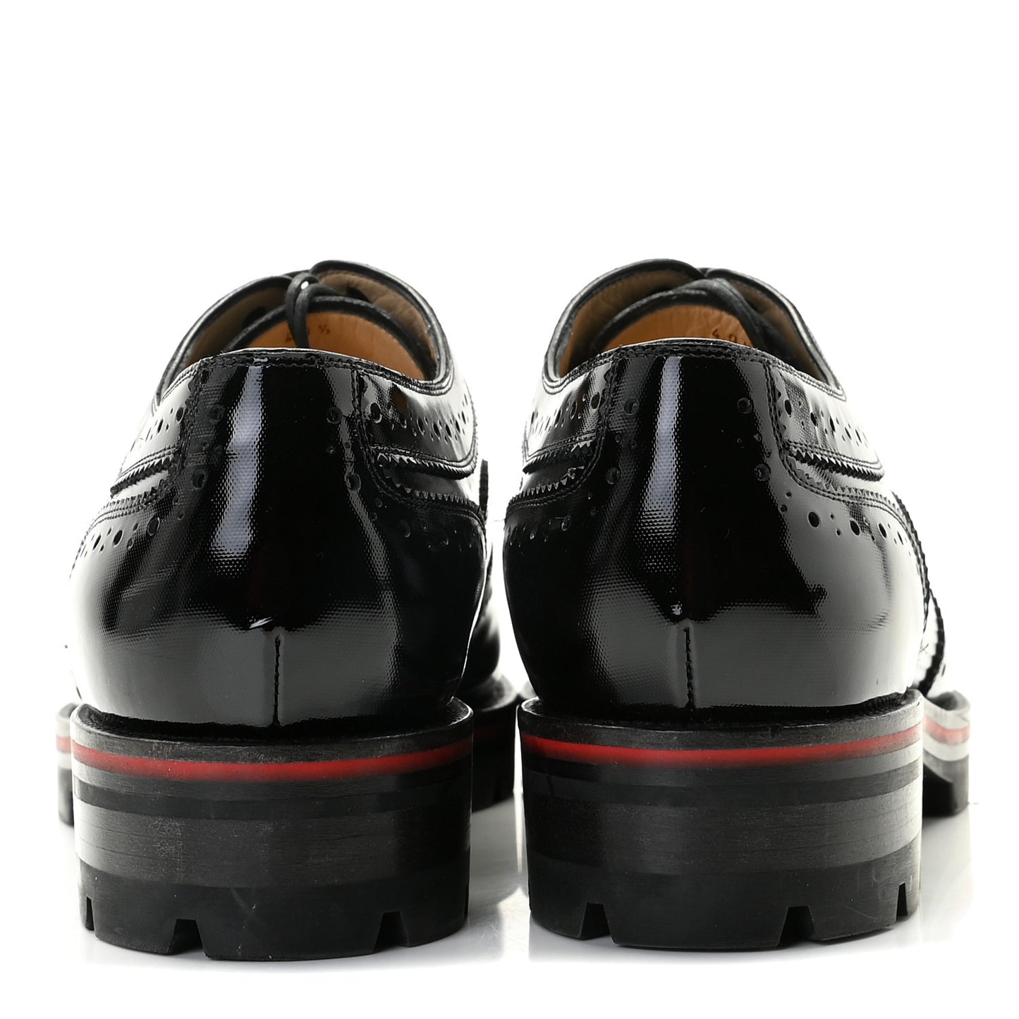 Patent Calfskin Laurlaf Brogue Derby Shoes 40.5 Black