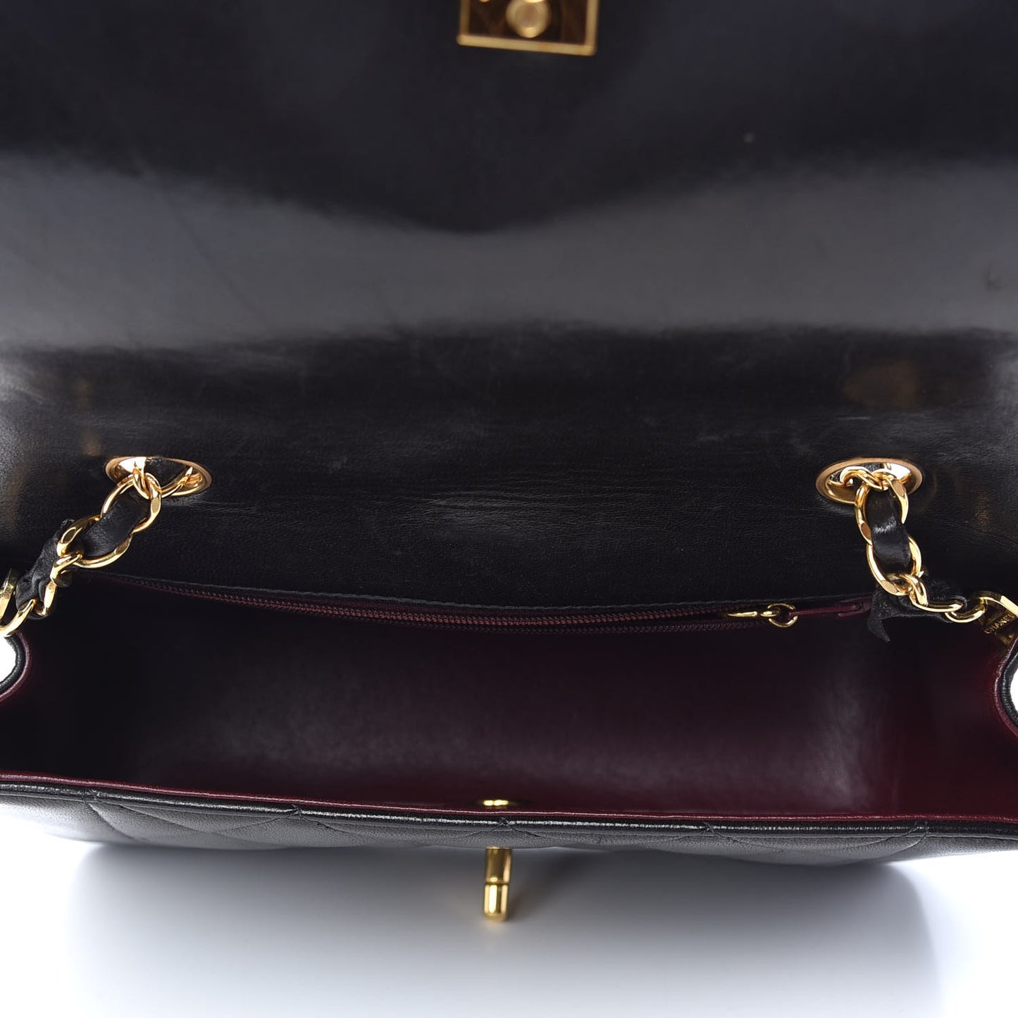 Lambskin Quilted Small Single Flap Bag Black
