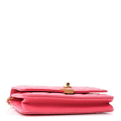 Chanel Lambskin Plexiglass Quilted Coco Love Wallet On Chain WOC Pink 4 of 12