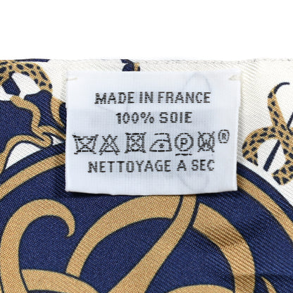 Hermes Silk Ex-Libris Twilly White Marine Gris 3 of 5