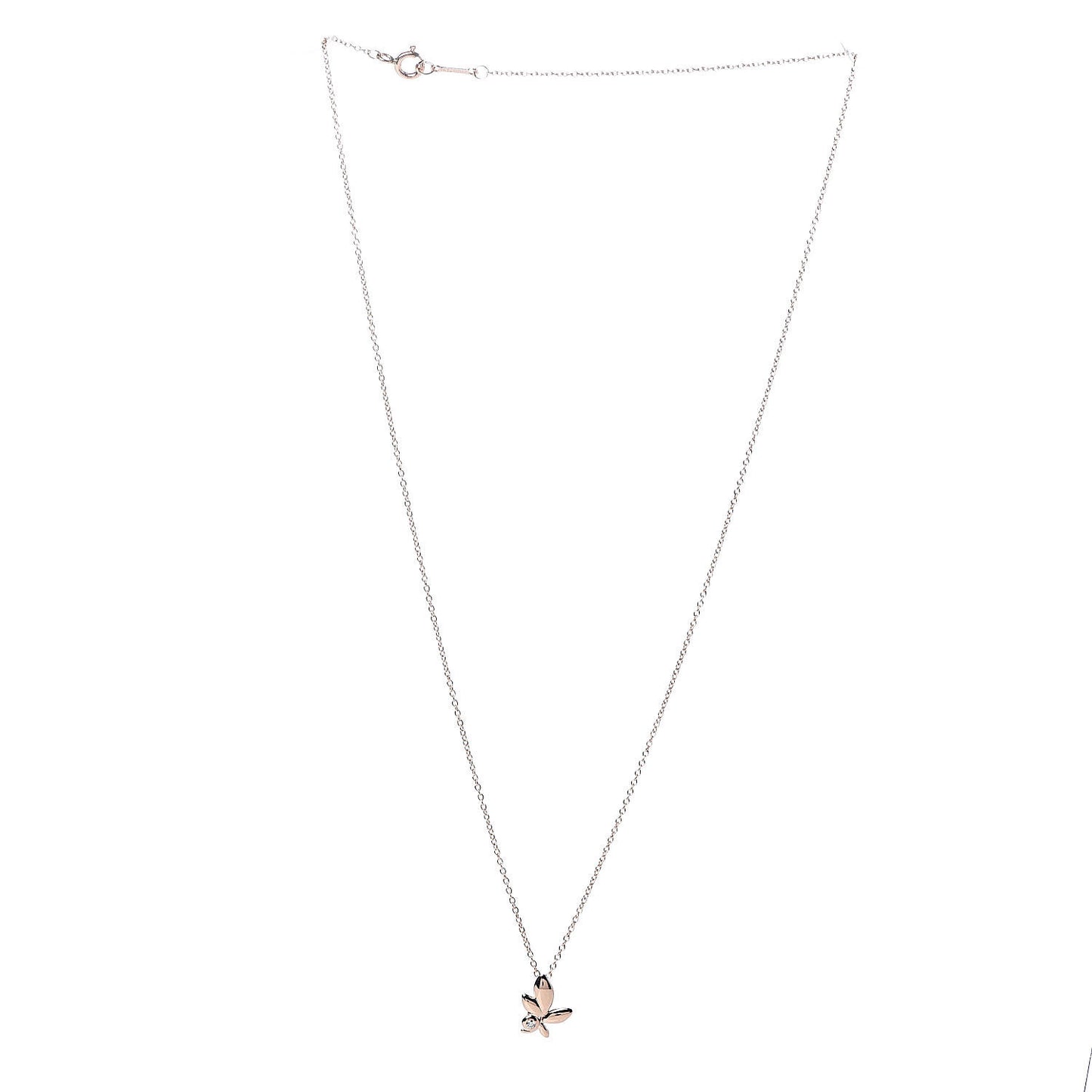 18K Rose Gold Diamond Paloma Picasso Olive Leaf Pendant Necklace