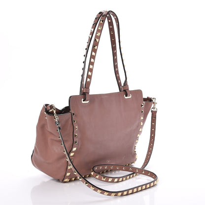 Valentino Garavani Vitello Small Rockstud Tote Poudre 4 of 8