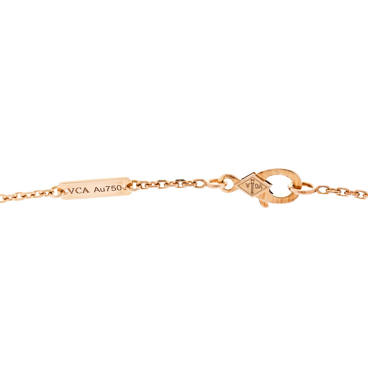 Van Cleef & Arpels 18K Rose Gold Diamond Small Perlee Clovers Pendant Necklace 4 of 6