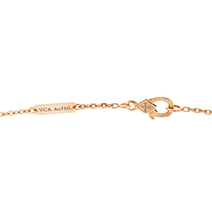 Van Cleef & Arpels 18K Rose Gold Diamond Small Perlee Clovers Pendant Necklace 4 of 6