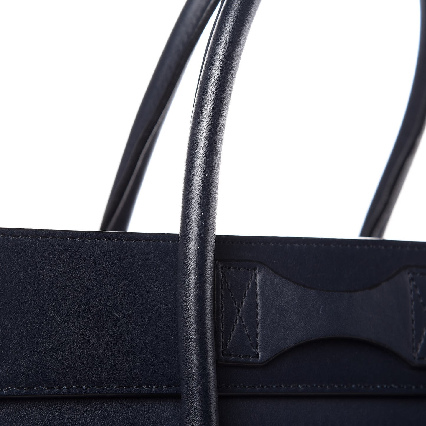 Smooth Calfskin Striped Canvas Micro Luggage Navy Blue