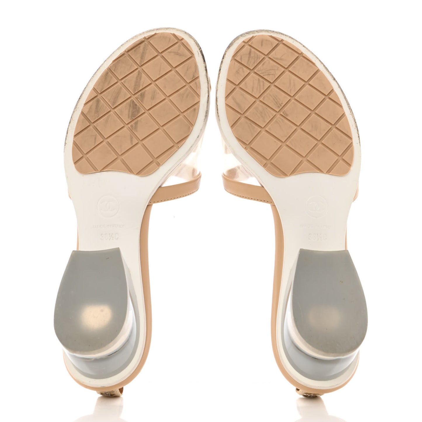 Lambskin PVC Mule 38.5 Transparent Beige