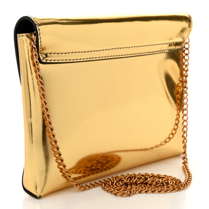 Versace Patent Metallic La Medusa Pouch On Chain Gold 3 of 12
