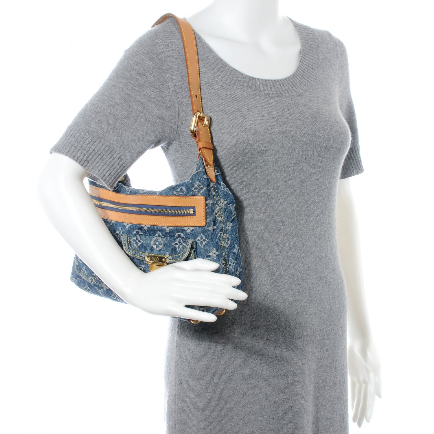 Louis Vuitton Monogram Denim Baggy PM Blue 2 of 7