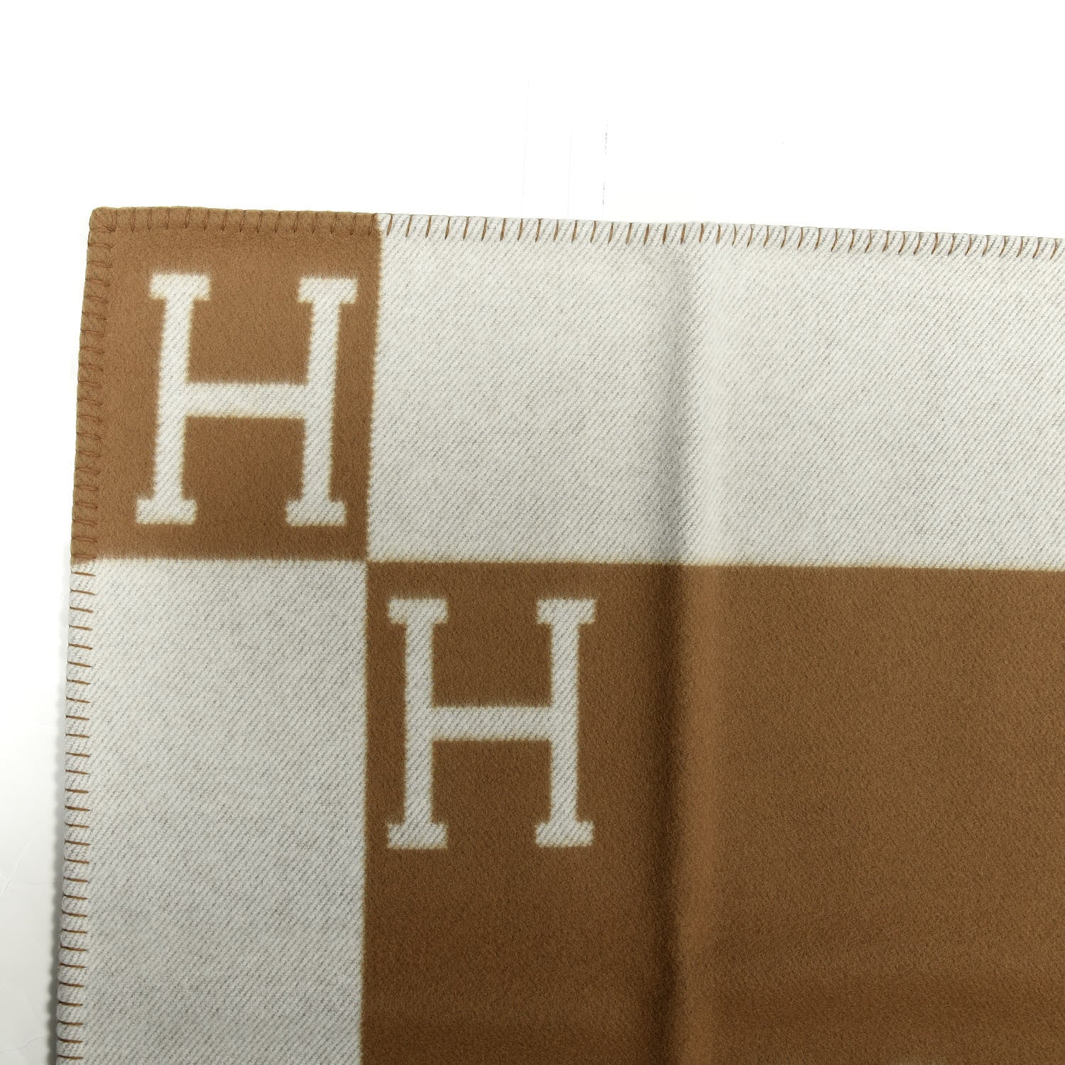 Hermes Wool Cashmere Avalon Blanket Ecru Camel 2 of 3