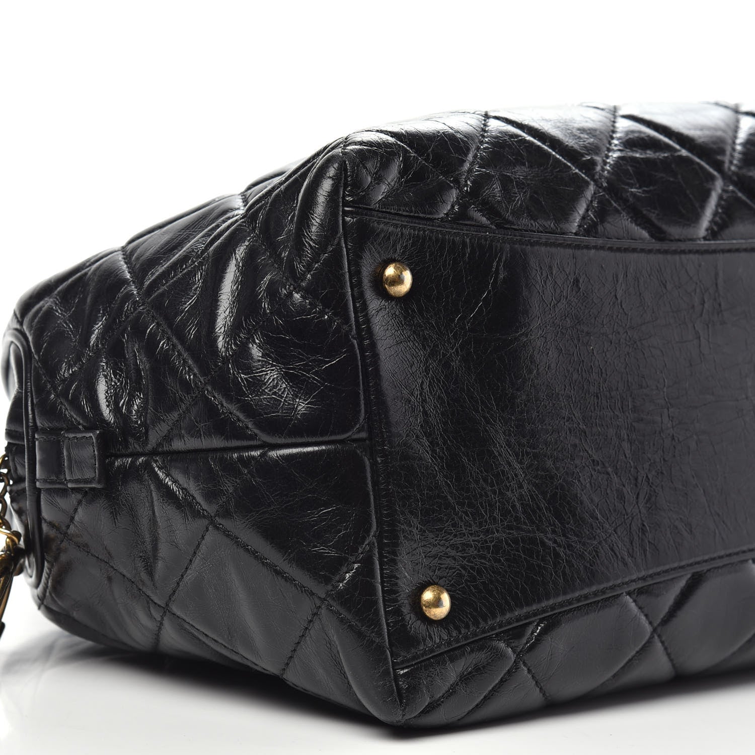 Chanel Glazed Calfskin Castle Rock Bowling Bag Black 9 of 10