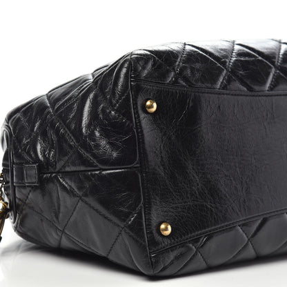 Chanel Glazed Calfskin Castle Rock Bowling Bag Black 9 of 10