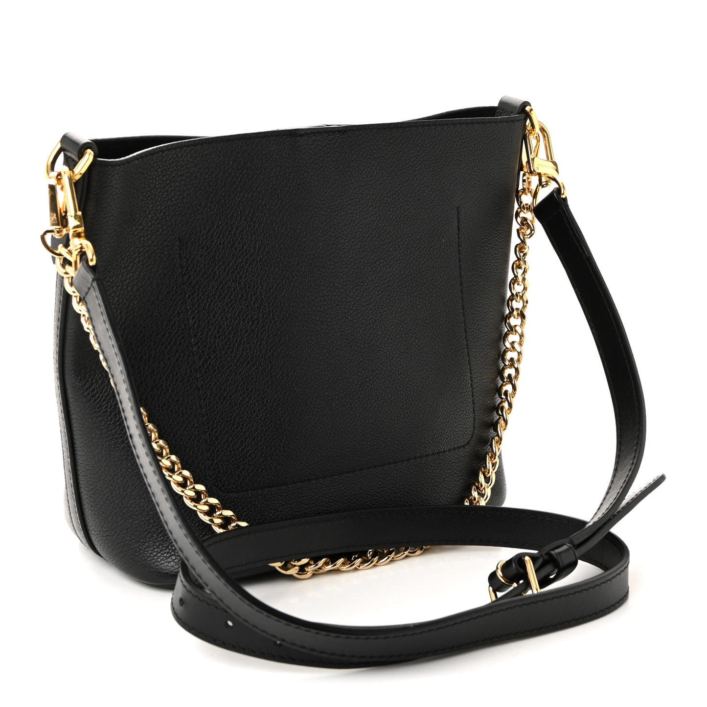 Calfskin Lock and Walk Bucket Black